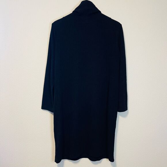 Clara Sun Woo Ribbed Cowl Turtleneck Tunic Sweater Dress Size Large - Picture 6 of 8